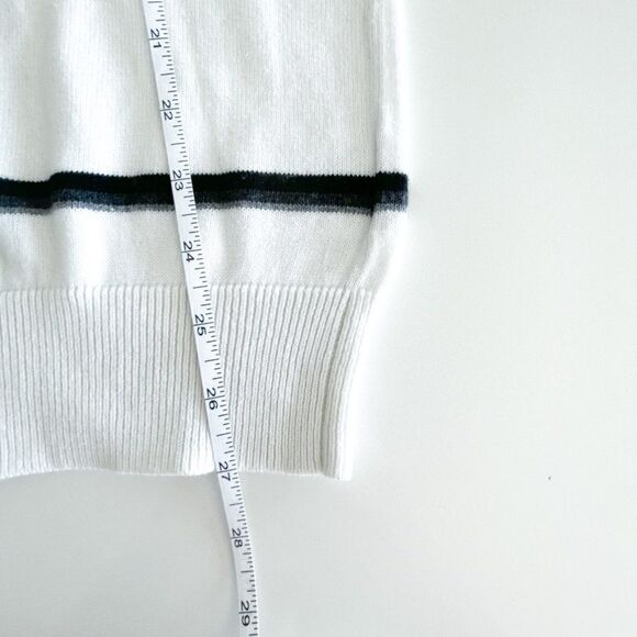 Billabong Mens Crewneck Sweater Long Sleeved Logo White Black Striped Size M - Picture 6 of 8